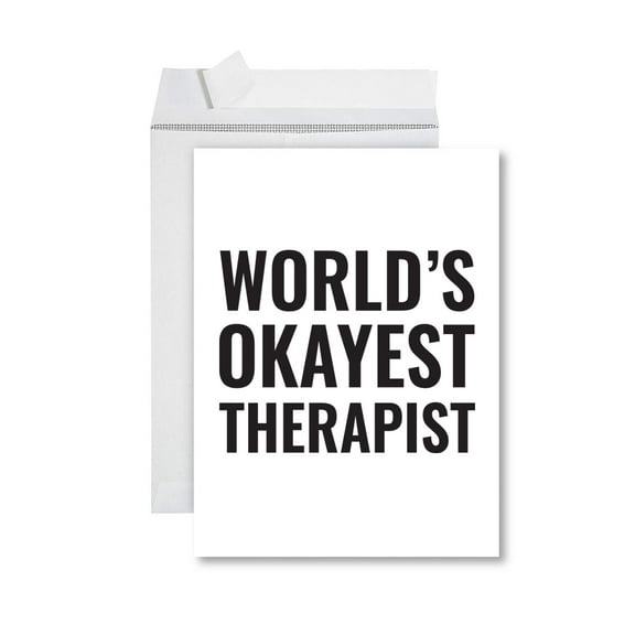 Koyal Wholesale Funny World's Okayest, Blank Greeting Card with Envelope, Humour, Banter, Therapist, Set of 1