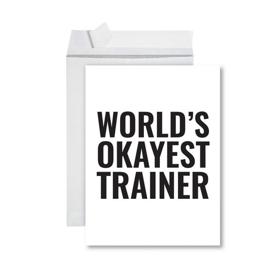 Koyal Wholesale Funny World's Okayest, Blank Greeting Card with Envelope, Humour, Banter, Trainer, Set of 1