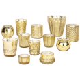 thumbnail image 1 of Koyal Wholesale Glass Gold Mismatched Votive Candle Holder Mega Set of 12 for Wedding & Home Decor, 1 of 5
