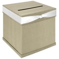 thumbnail image 1 of Koyal Wholesale Glitter Champagne Wedding Card Box with Slot, White Satin Ribbon and Rhinestone Buckle, 10" x 10" Holder, 1 of 5