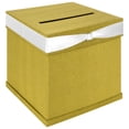 thumbnail image 1 of Koyal Wholesale Glitter Gold Wedding Card Box with Slot, White Satin Ribbon and Rhinestone Buckle, 10" x 10" Holder, 1 of 5