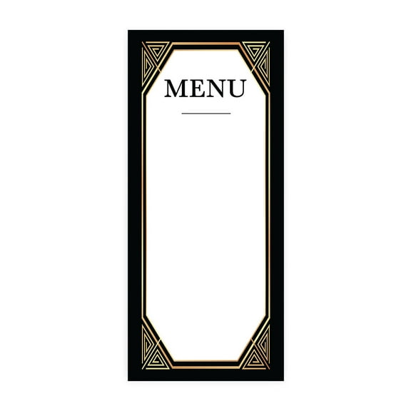 Koyal Wholesale Gold Art Deco Printable Wedding Paper Menu Cards for DIY Printer, Pack of 52