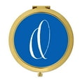 thumbnail image 1 of Koyal Wholesale Gold Compact Mirror Bridesmaid's Wedding Gift, Royal Blue, Monogram Letter O, 1-Pack, 1 of 5