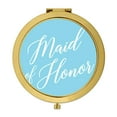 thumbnail image 1 of Koyal Wholesale Gold Compact Mirror Maid of Honor Wedding Gift, Light Baby Blue, 1-Pack, 1 of 5