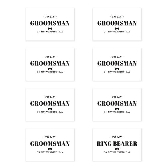 Koyal Wholesale Groomsmen Wedding Day Gift Cards with Envelopes set of 8 Bow Tie On My Wedding Day Cards, 4 x 6-In