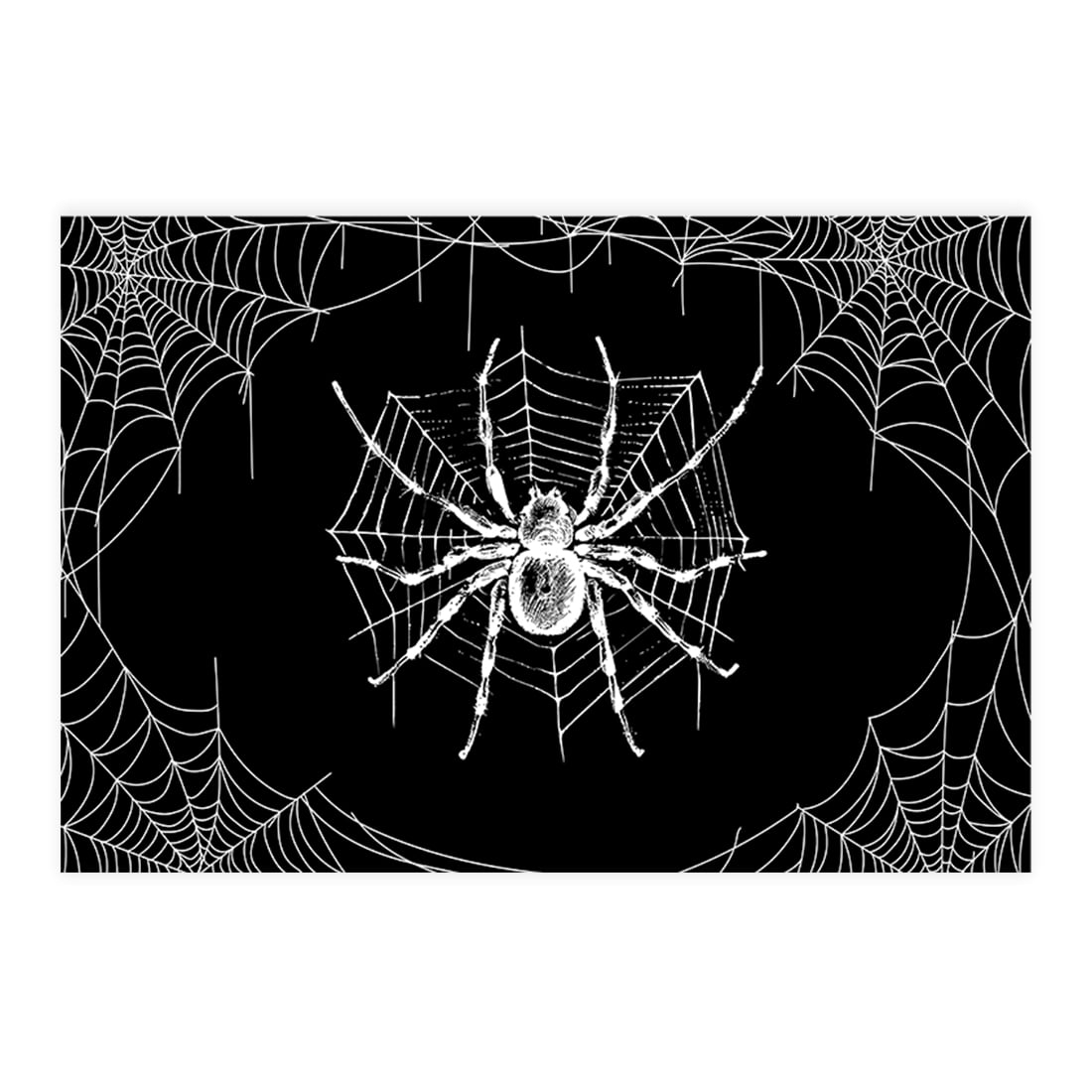 Koyal Wholesale Halloween Placemats, Black & White Spiderwebs
