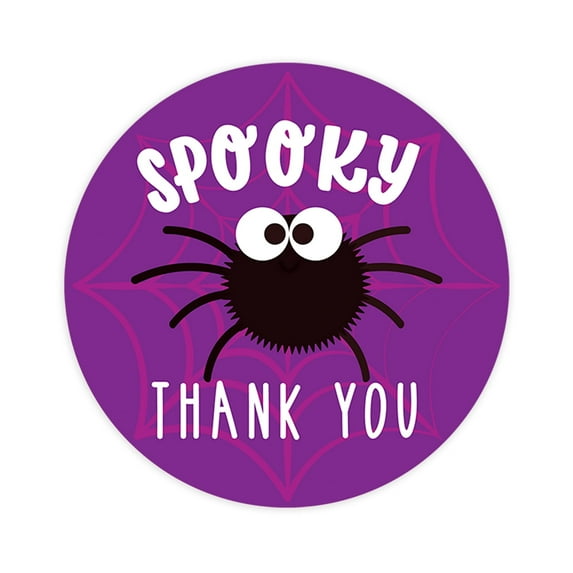 Koyal Wholesale Halloween Thank You Stickers 2 Inch Round 120 Bulk Pk Spooky Cute Spider Labels For Halloween