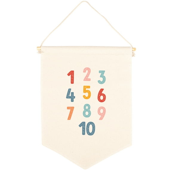 Koyal Wholesale Hanging Wall Canvas Banner, Numbers Canvas, Nursery Wall Decoration Banner 1-Pk