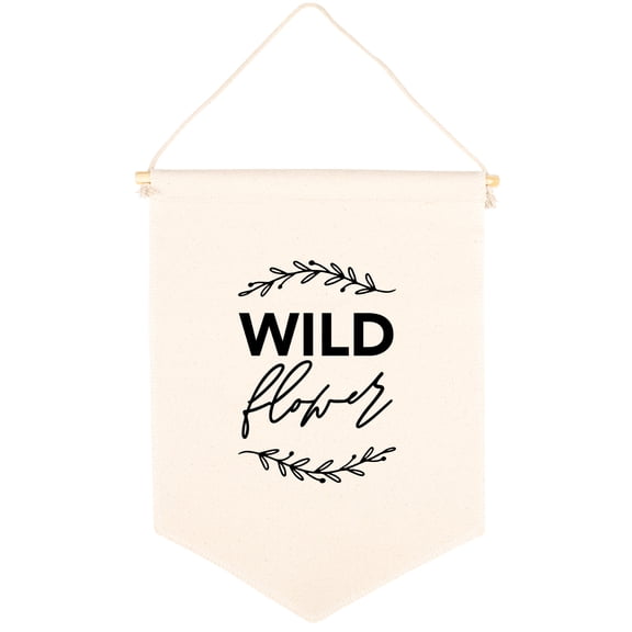 Koyal Wholesale Hanging Wall Canvas Banner, Wild Flower Canvas, Nursery Wall Decoration Banner, 1-Pk