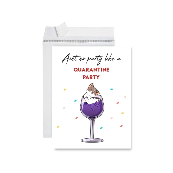 Koyal Wholesale Happy Birthday Quarantine Jumbo Card, Ain't No Party Like A Quarantine Party, Funny Social Distance
