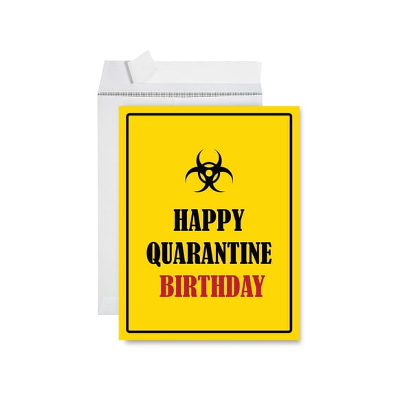 Koyal Wholesale Happy Birthday Quarantine Jumbo Card, Happy Birthday Quarantine Biohazard Sign Design