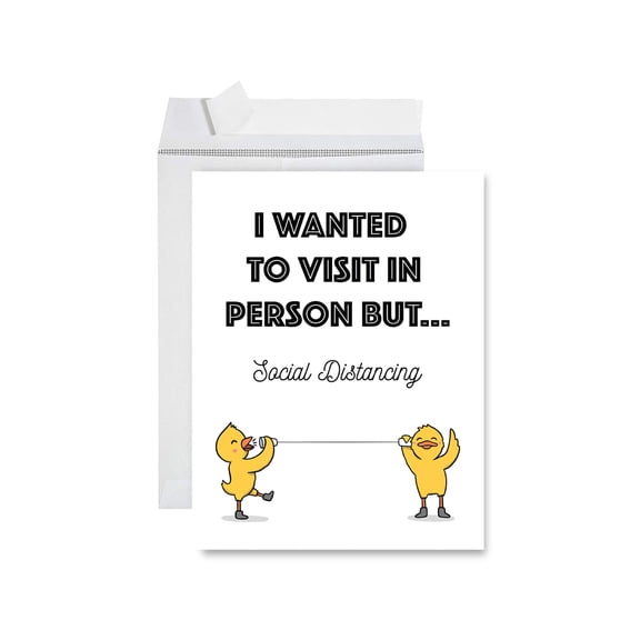 Koyal Wholesale Happy Birthday Quarantine Jumbo Card, I Wanted To Visit In Person But Social Distancing