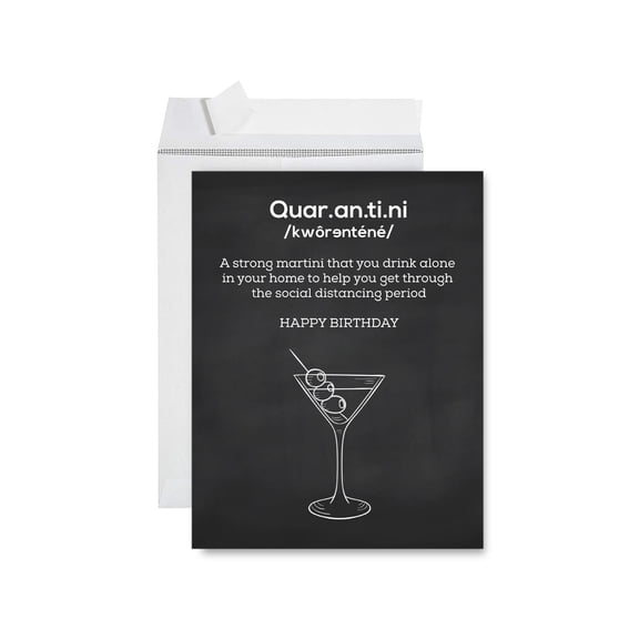 Koyal Wholesale Happy Birthday Quarantine Jumbo Card, Quarantini Definition, Funny Social Distance