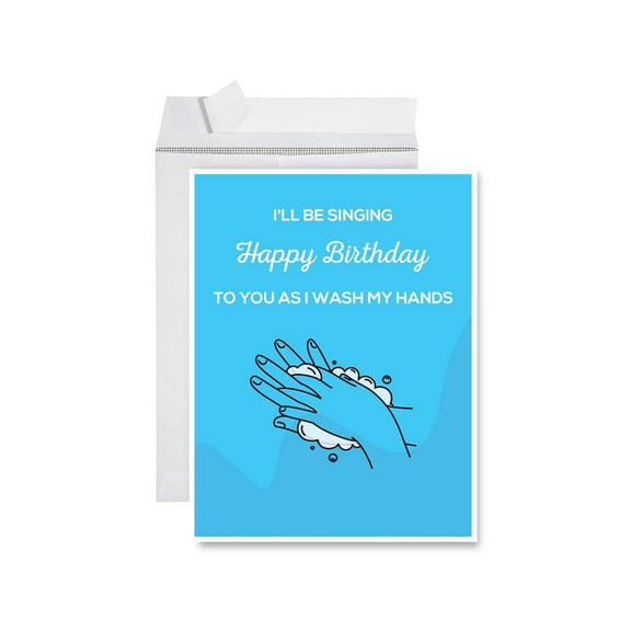 Koyal Wholesale Happy Birthday Quarantine Jumbo Card, Singing Happy Birthday To You as I Wash My Hands
