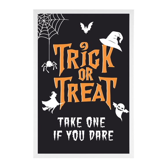 Koyal Wholesale Happy Halloween Candy Sign, Take One If You Dare Halloween Signs 12 x 18 Inch Frame Included