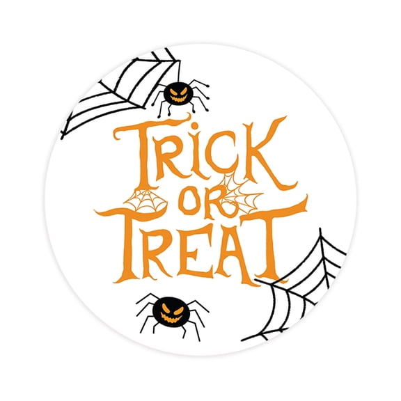 Koyal Wholesale Happy Halloween Stickers 2 Inch Round 120 Bulk Pk Spiders and Webs Labels For Halloween Party Favors