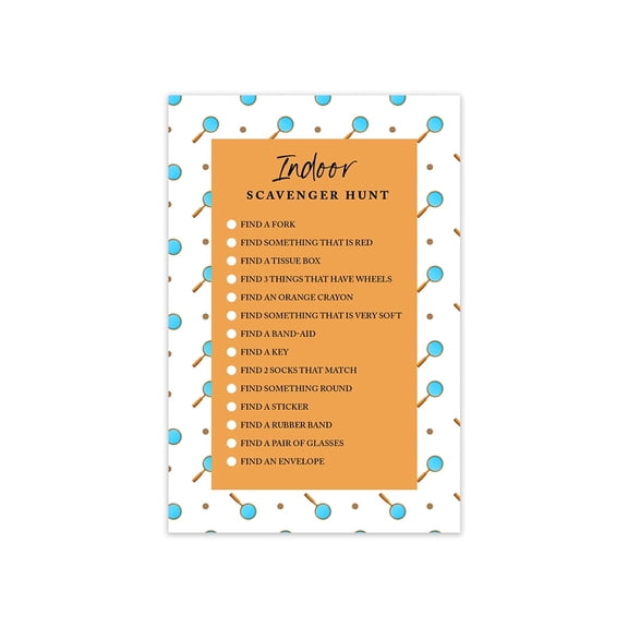 Koyal Wholesale Indoor Scavenger Hunt Game Cards, Magnifying Glass Design, Set of 20
