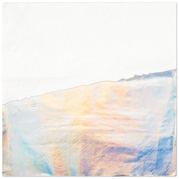 Koyal Wholesale Iridescent Foil Dipped Cocktail Party Napkins, Bulk 50 Pack 3-Ply Disposable