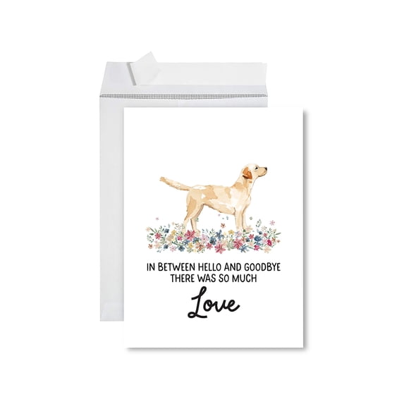 Koyal Wholesale Jumbo Pet Sympathy Card with Envelope, Labrador Retriever, Dog Grief Bereavement Card 8.5" x 11", 1-Pk