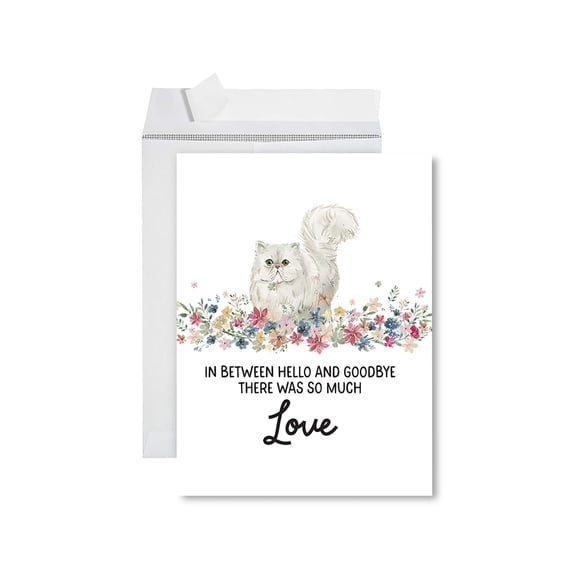 Koyal Wholesale Jumbo Pet Sympathy Card with Envelope, Persian Cat, Cat Grief Bereavement Card 8.5" x 11", 1-Pk