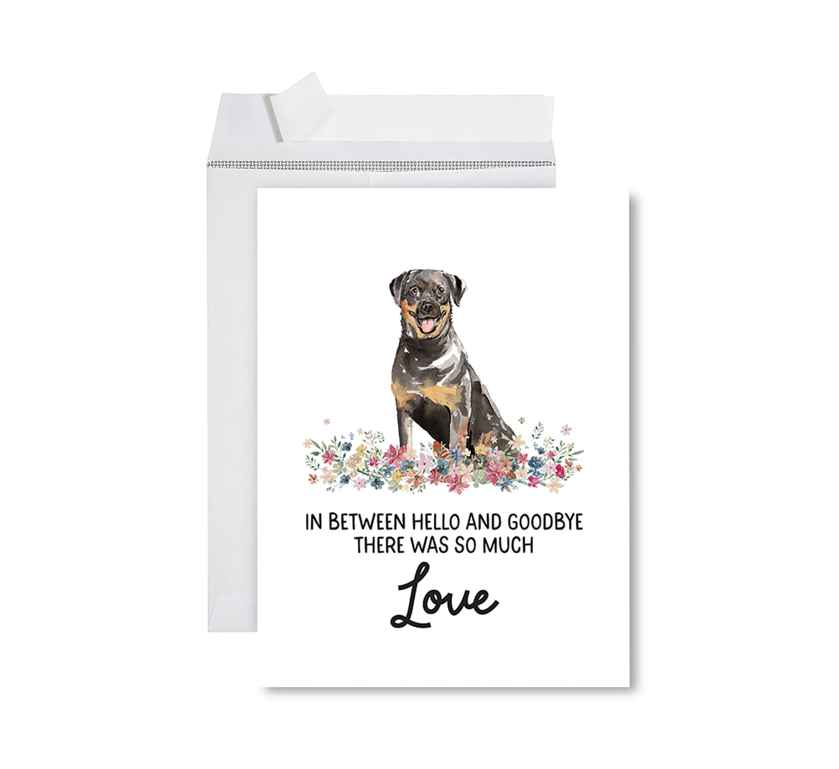Koyal Wholesale Jumbo Pet Sympathy Card with Envelope, Rottweiler, Loss ...