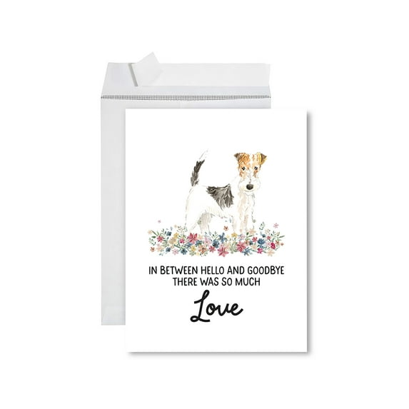 Koyal Wholesale Jumbo Pet Sympathy Card with Envelope, Wire Haired Fox Terrier, Dog Grief Bereavement Card 1-Pk