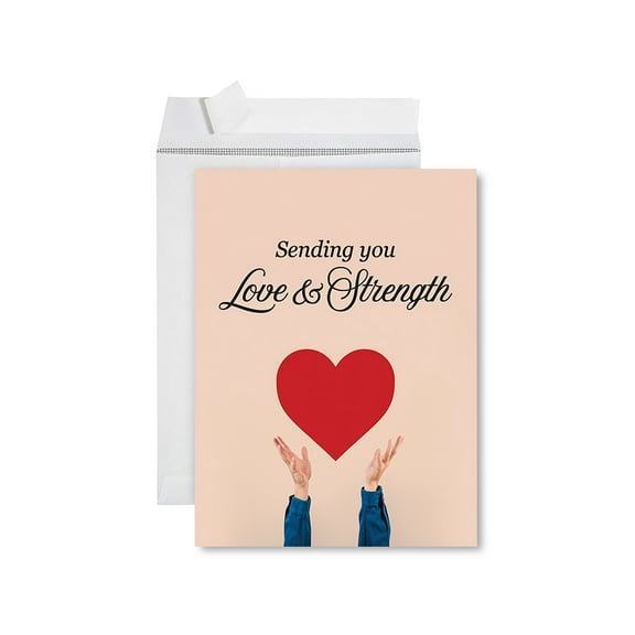 Koyal Wholesale Jumbo Sympathy Card with Envelope, Sending You Love & Strength, 8.5" x 11", 1-Pk