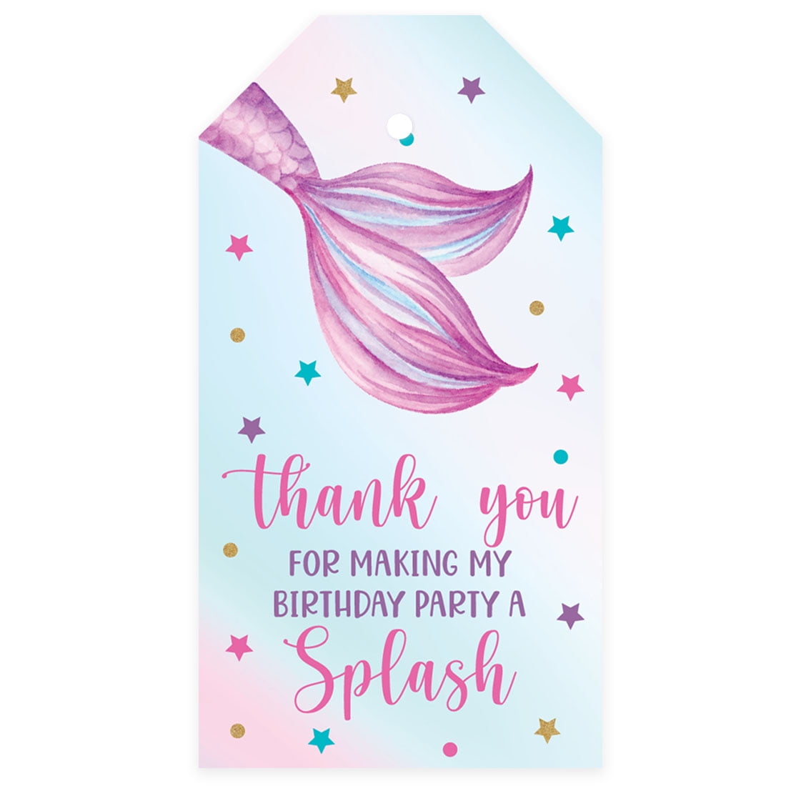 Koyal Wholesale Kids Party Favor Classic Thank You Tags with String, Butterfly Birthday Gift Tags, for Party Favors Bags, White