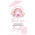 thumbnail image 1 of Koyal Wholesale Kids Party Favor Classic Thank You For Making My Birthday Party So Bright Gift Tags, Floral Rainbow Tags, 1 of 5