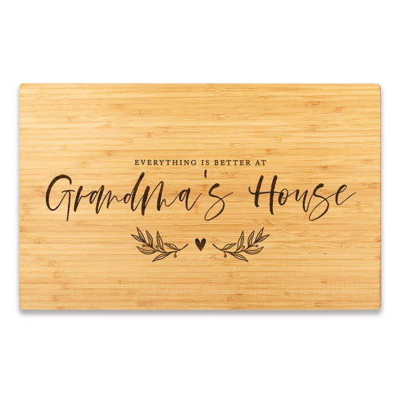 Koyal Wholesale Large Bamboo Wood Mother's Day Cutting Board for Grandma, Everything Is Better At Grandma's House
