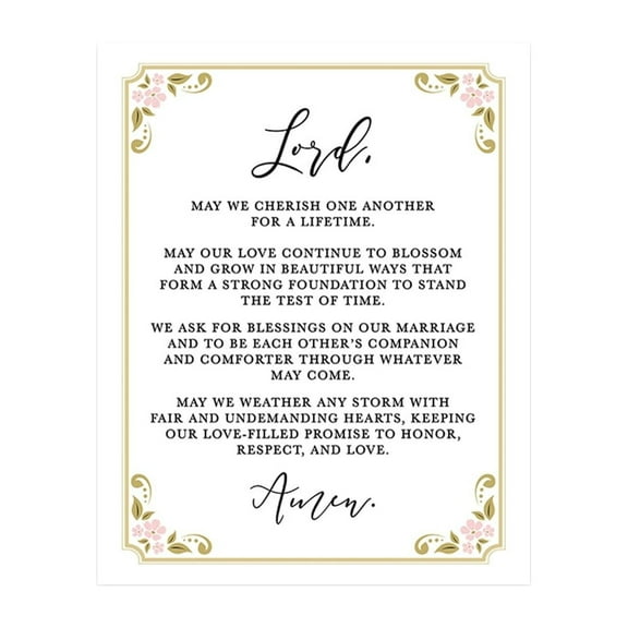 Koyal Wholesale Marriage Prayer Canvas Wall Art Decor, Swirl Floral Frame Design, Wedding Registry Ideas, Anniversary
