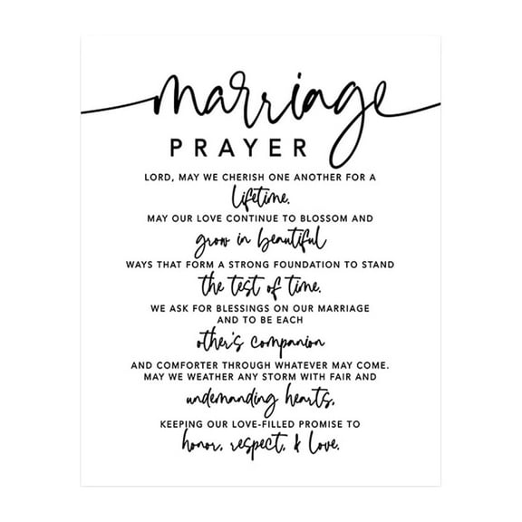Koyal Wholesale Marriage Prayer Canvas Wall Art, Minimal Black and White Design, Wedding Registry Ideas, Anniversary