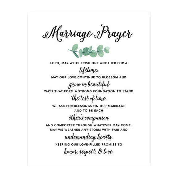 Koyal Wholesale Marriage Prayer Canvas Wall Art, Minimal Eucalyptus Stem Design, Wedding Registry Ideas, Anniversary