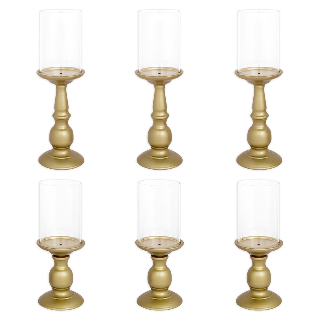 Gold pillar best sale candle holders bulk