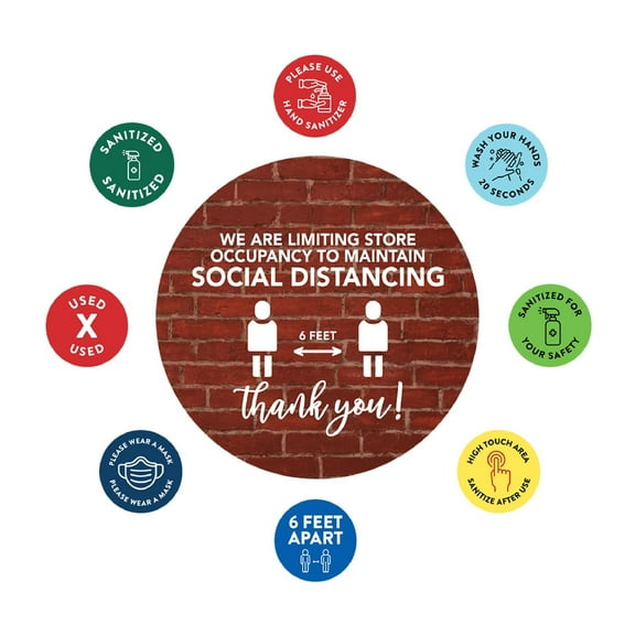 Koyal Wholesale Maximum Occupancy Limiting Store Occupancy For Social Distancing Business Signs, 50 Labels Vinyl Decals