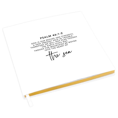 Koyal Wholesale Memorial Biblical Guestbook with Gold Accents, Bible Verse, Scrapbook, Photo Album, John 10:27-29
