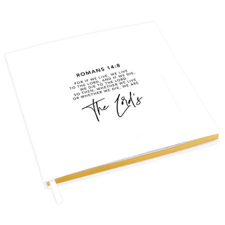 Koyal Wholesale Memorial Biblical Guestbook with Gold Accents, Bible Verse, Scrapbook, Photo Album, John 3:16