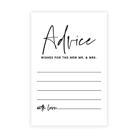 Koyal Wholesale Minimal Line Wedding Advice & Well Wishes Guest Book Cards for Bride and Groom, 56 Pack