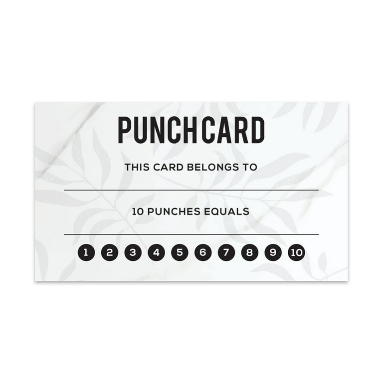 Koyal Wholesale Minimal Stems Reward Punch Cards, Loyalty Cards for Small  Business Customers, Incentive Award,100-Pack