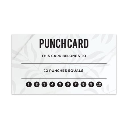 Koyal Wholesale Minimal Stems Reward Punch Cards, Loyalty Cards for Small Business Customers, Incentive Award,100-Pack
