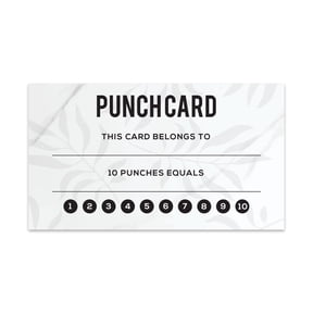 Koyal Wholesale Minimal Stems Reward Punch Cards, Loyalty Cards for Small Business Customers, Incentive Award,100-Pack