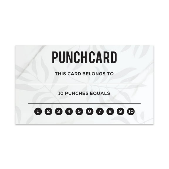 Koyal Wholesale Minimal Stems Reward Punch Cards, Loyalty Cards for Small Business Customers, Incentive Award,100-Pack