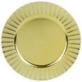 thumbnail image 1 of Koyal Wholesale Minimalist Ribbed Acrylic Gold Charger Plates for Weddings Birthdays Quinceaneras Party Events, 4-Pack, 1 of 5