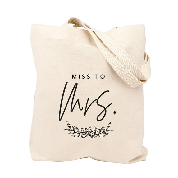 Koyal Wholesale Miss to Mrs. Canvas Tote Bag, 1-Pack