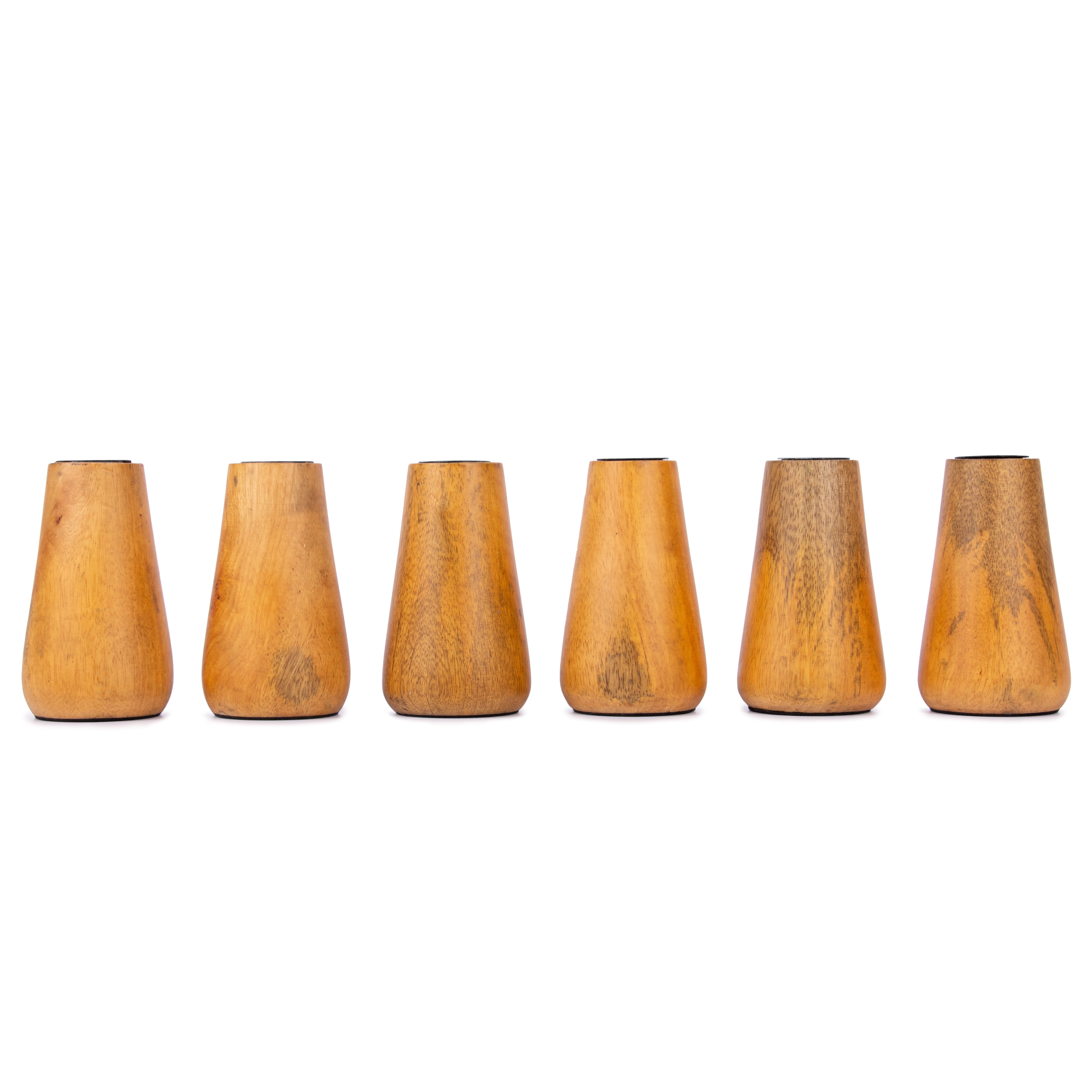 Koyal Wholesale Modern Mango Wood Taper Candle Holder Set of 6 Rustic