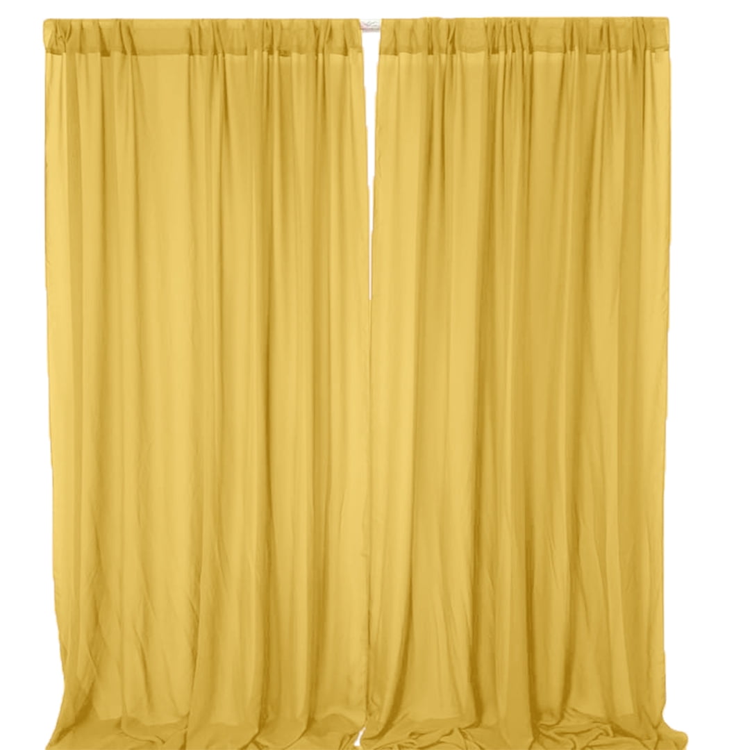 Koyal Wholesale Mustard Yellow Chiffon Backdrop Wedding Curtains, Set ...