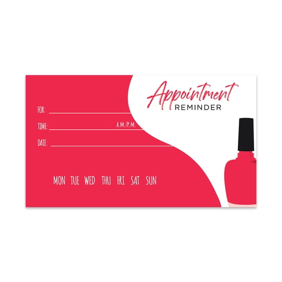 Koyal Wholesale Nail Salon Appointment Business Cards for Nail Spa, Set of 100