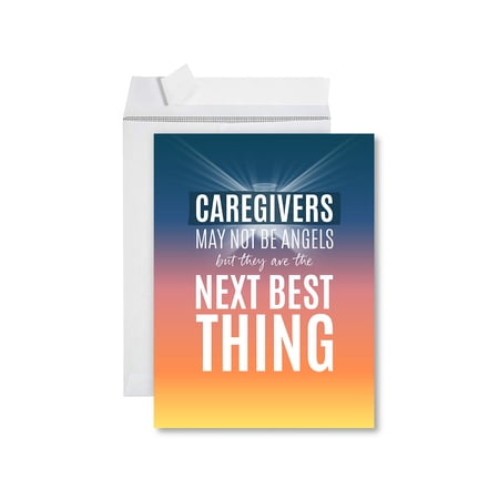 Koyal Wholesale National Caregivers Day Jumbo Card, The Next Best Thing, Blank Greeting Card with Envelope, 1-Pack