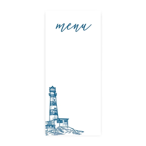 Koyal Wholesale Nautical Lighthouse Line Drawing Printable Wedding Paper Menu Cards for DIY Printer, 52-Pack