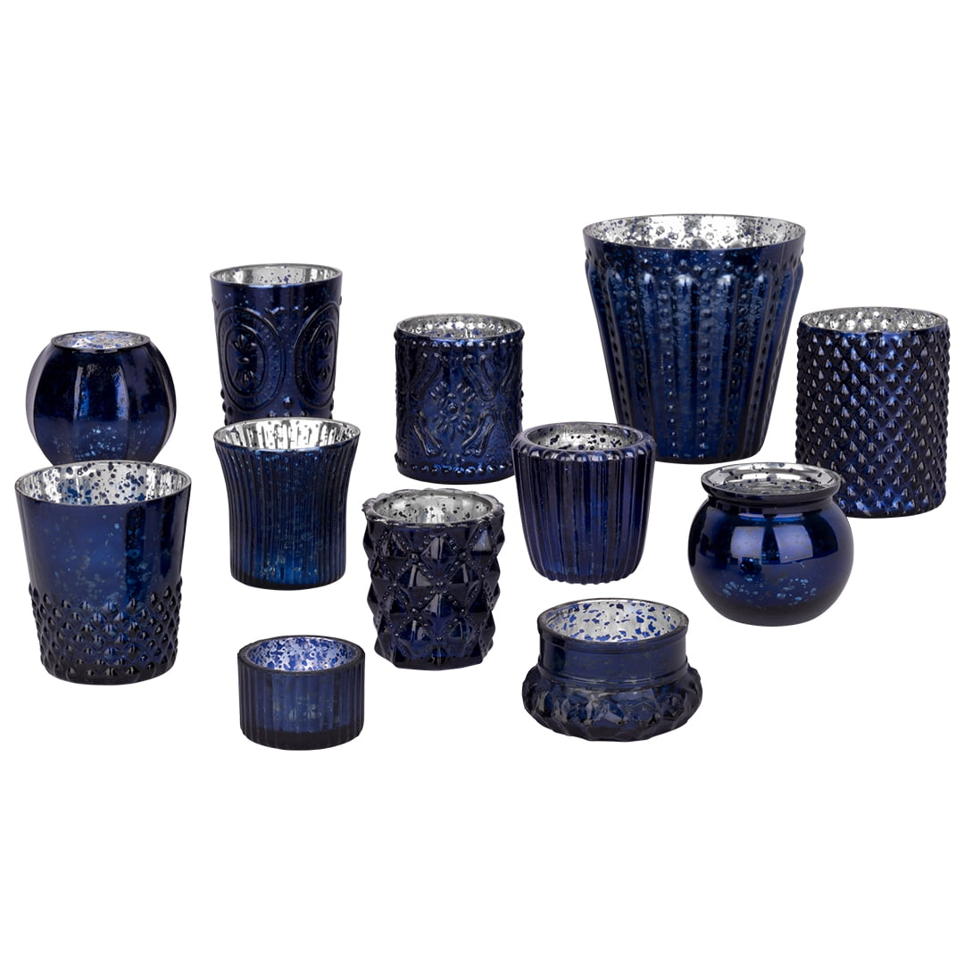 Blue Ceramic Candle Container w/ Stars – NorthWood Distributing